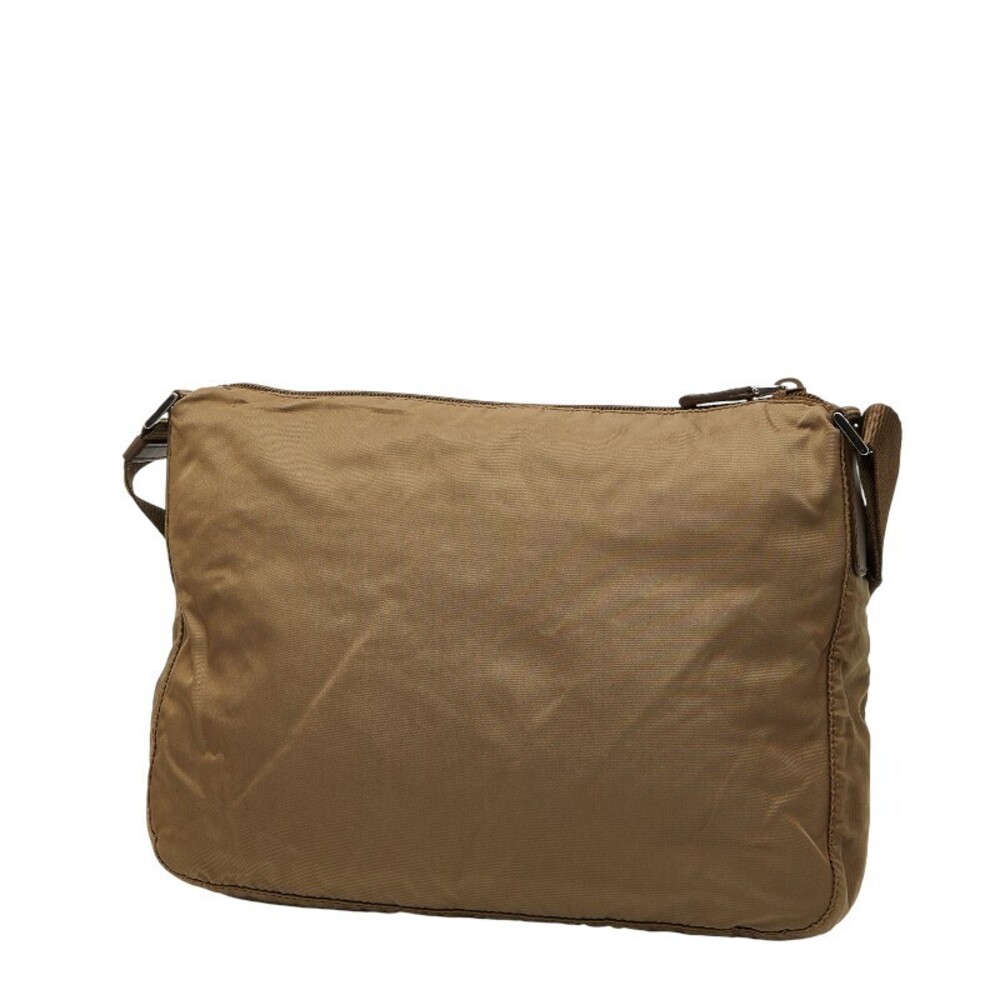 Prada Triangle Plate Crossbody Shoulder Bag Brown Leather - Picture 2 of 10